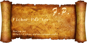 Ficker Péter névjegykártya