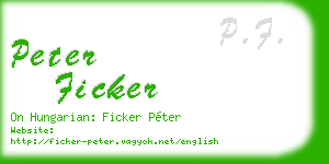 peter ficker business card