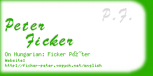 peter ficker business card